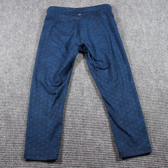 Lululemon Wunder Under Crop Women 6 Blue Geo Star Print 22” High Rise - Picture 4 of 9